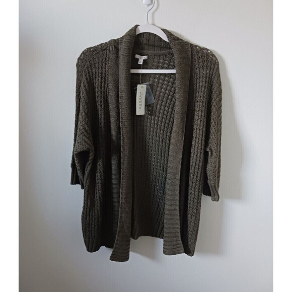 Sonoma Sweaters - NWT Sonoma Cardigan Sweater Open Front Knit 3/4 Sleeve Olive Green Size M